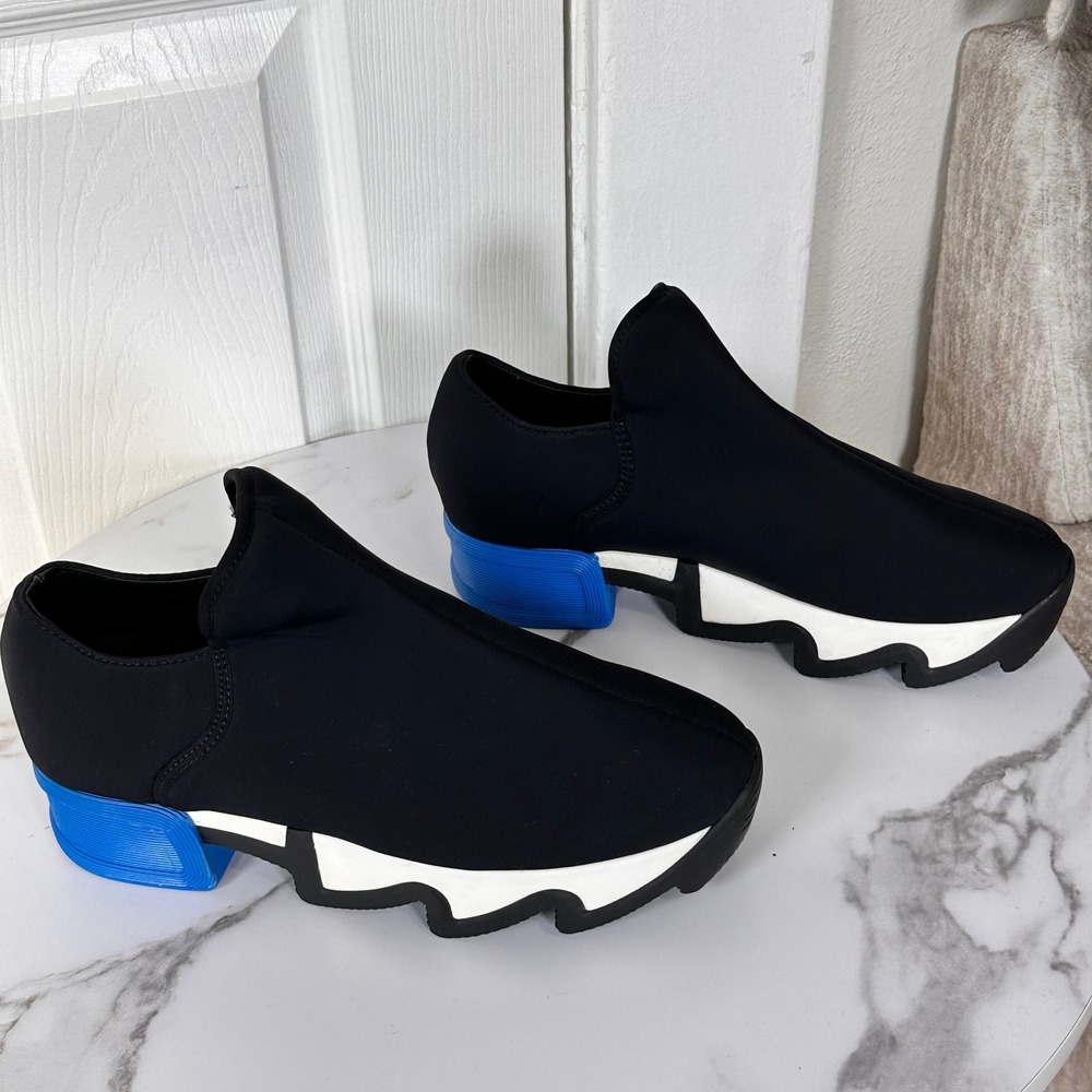 iRi Black Blue Platform Sneakers Slip On Chunky Comfort Shoes EU 40 US 9.5